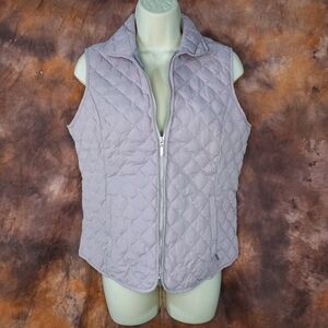 Eddie Bauer vest goose down quilted lavender lilac purple zip closure pockets S